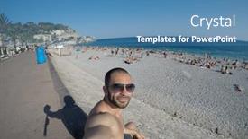 Presentation with selfie - Amazing theme having selfie-on-french-riviera-france backdrop and a teal colored foreground