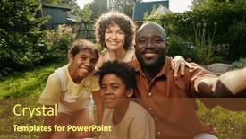  Presentation with green-lawn - Slide set featuring selfie-portrait-of-happy-young background and a tawny brown colored foreground