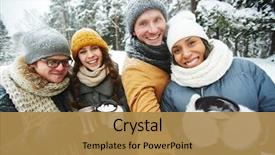  Presentation with winter forest - Audience pleasing slide set consisting of selfie together in winter forest backdrop and a gold colored foreground
