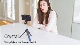  Presentation with fear of needles - Presentation design having selfie video with smartphone webcam background and a  colored foreground