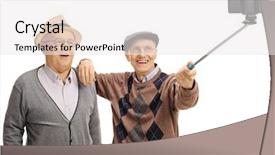  Presentation with active seniors senior e - Amazing presentation theme having selfie with a selfie stick backdrop and a white colored foreground
