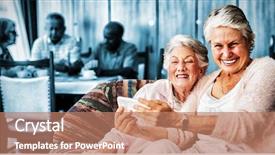  Presentation with nurse and mobile phone - Slides having selfie with friend through mobile background and a coral colored foreground