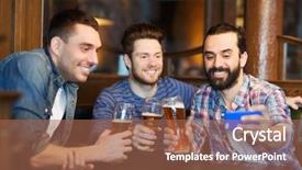  Presentation with people mobile technology - PPT layouts having selfie with smartphone at bar background and a  colored foreground