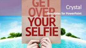  Presentation with selfie - Amazing theme having selfish - get over your selfie card backdrop and a coral colored foreground