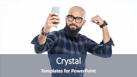  Presentation with selfie - Cool new theme with selfish - handsome hairless african american man backdrop and a ocean colored foreground