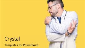  Presentation with self care - Audience pleasing theme consisting of selfish - handsome young doctor man backdrop and a  colored foreground
