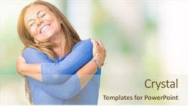  Presentation with self love - PPT layouts consisting of selfish - middle age beautiful woman wearing background and a soft green colored foreground