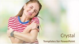  Presentation with free self care - Slide deck consisting of selfish - middle age mature woman wearing background and a  colored foreground