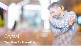  Presentation with self care - PPT layouts consisting of selfish - young handsome man over isolated background and a  colored foreground