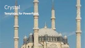  Presentation with turkey - Colorful presentation design enhanced with islamic art - selimiye mosque in edirne turkey backdrop and a teal colored foreground
