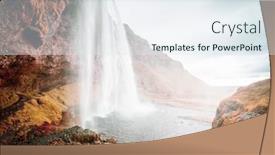 Presentation with iceland - Theme consisting of seljalandfoss-waterfall-in-autumn-time background and a sky blue colored foreground