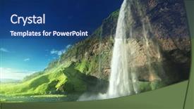  Presentation with once uopn a time animated - Cool new PPT layouts with seljalandfoss waterfall in summer time backdrop and a navy blue colored foreground