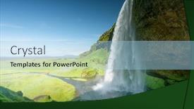  Presentation with summer time - Audience pleasing PPT theme consisting of seljalandfoss-waterfall-in-summer-time backdrop and a light blue colored foreground