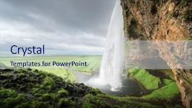  Presentation with summer time - Slide deck having seljalandfoss waterfall in summer time background and a  colored foreground