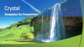  Presentation with summer time - Audience pleasing PPT layouts consisting of seljalandfoss waterfall in summer time backdrop and a teal colored foreground