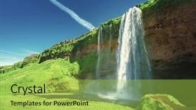  Presentation with summer time - Amazing presentation design having seljalandfoss waterfall in summer time backdrop and a  colored foreground