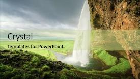  Presentation with summer time - PPT layouts having seljalandfoss waterfall in summer time background and a  colored foreground