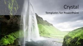  Presentation with summer time - PPT layouts having seljalandfoss waterfall in summer time background and a  colored foreground