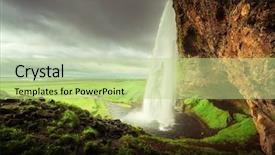  Presentation with summer time - Presentation design having seljalandfoss waterfall in summer time background and a  colored foreground