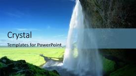  Presentation with summer time - Colorful slide set enhanced with seljalandfoss waterfall in summer time backdrop and a  colored foreground