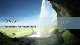  Presentation with summer time - Colorful PPT layouts enhanced with seljalandfoss waterfall in summer time backdrop and a  colored foreground