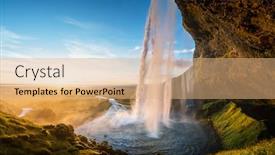  Presentation with iceland - Cool new PPT theme with seljalandfoss-waterfall-in-sunset-time backdrop and a coral colored foreground
