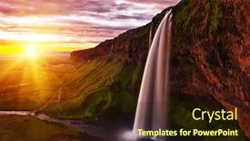  Presentation with waterfalls - Cool new presentation with seljalandsfoss is one of the most beautiful waterfalls on the iceland it is located on the south of the island this photo is taken during the incredible sunset at approx 1 am backdrop and a wine colored foreground