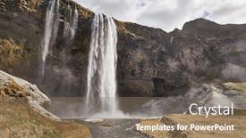  Presentation with animated waterfall - Presentation design enhanced with seljalandsfoss-waterfall-in-iceland-long background and a coral colored foreground