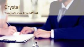  Presentation with contract - PPT theme featuring sell - signing of contract and keys background and a lemonade colored foreground