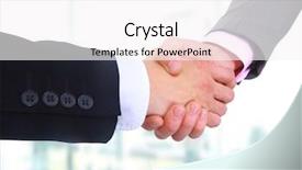  Presentation with hand shake office - Theme consisting of sell buy - business men hand shake background and a  colored foreground