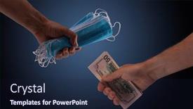  Presentation with medical face mask - Presentation theme enhanced with sell-buy-medical-face-mask background and a wine colored foreground