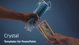  Presentation with medical face mask - Slide deck enhanced with sell-buy-medical-face-mask background and a ocean colored foreground