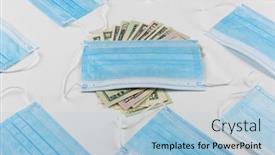  Presentation with medical face mask - Colorful theme enhanced with sell-buy-medical-face-mask backdrop and a light blue colored foreground