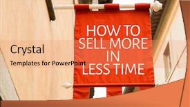  Presentation with time - Colorful presentation design enhanced with sell more in less time backdrop and a coral colored foreground