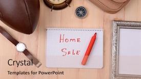  Presentation with wooden - Presentation design enhanced with sell things - sale unwanted stuff on wooden background and a  colored foreground