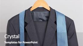  Presentation with crime thriller suit and tie - Amazing presentation theme having sell things - suit and tie on hanger backdrop and a  colored foreground