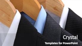  Presentation with hanging light standout - Amazing presentation theme having sell things - suits with shirts on hangers backdrop and a  colored foreground