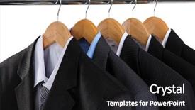  Presentation with hanging rope pictures white - Presentation theme consisting of sell things - suits with shirts on hangers background and a  colored foreground