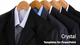  Presentation with background - PPT layouts enhanced with sell things - suits with shirts on hangers background and a  colored foreground