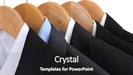  Presentation with hanging rope pictures white - PPT layouts enhanced with sell things - suits with shirts on hangers background and a dark gray colored foreground