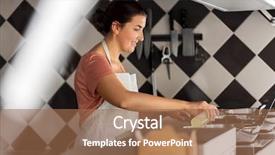  Presentation with food truck - Amazing PPT theme having seller cooking at food backdrop and a coral colored foreground