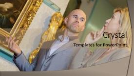  Presentation with art - PPT layouts consisting of seller meets with a client background and a coral colored foreground