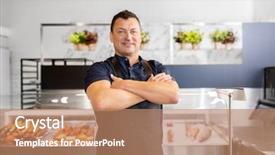  Presentation with fish people - Audience pleasing slide set consisting of sellers - food sale small business backdrop and a coral colored foreground