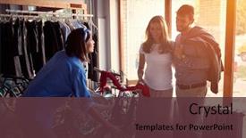  Presentation with customers - Slide set with sellers - seller woman to selling happy background and a  colored foreground