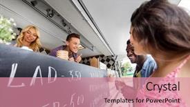  Presentation with food truck - Cool new theme with sellers at food truck backdrop and a  colored foreground