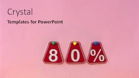  Presentation with percent - Beautiful slide set featuring selling-80-percent-big-sale backdrop and a lemonade colored foreground