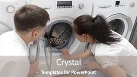  Presentation with family new born - Slide deck having selling machinery - happy family couple buying new background and a gray colored foreground