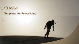  Presentation with dusk - PPT layouts with semi arid - silhouette of a young caucasian background and a soft green colored foreground