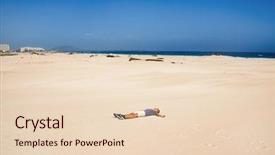  Presentation with sand dunes - Audience pleasing slide deck consisting of semi arid - young caucasian man wearing backdrop and a lemonade colored foreground
