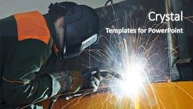  Presentation with welding - Audience pleasing slide deck consisting of semi-automatic arc welding backdrop and a tawny brown colored foreground